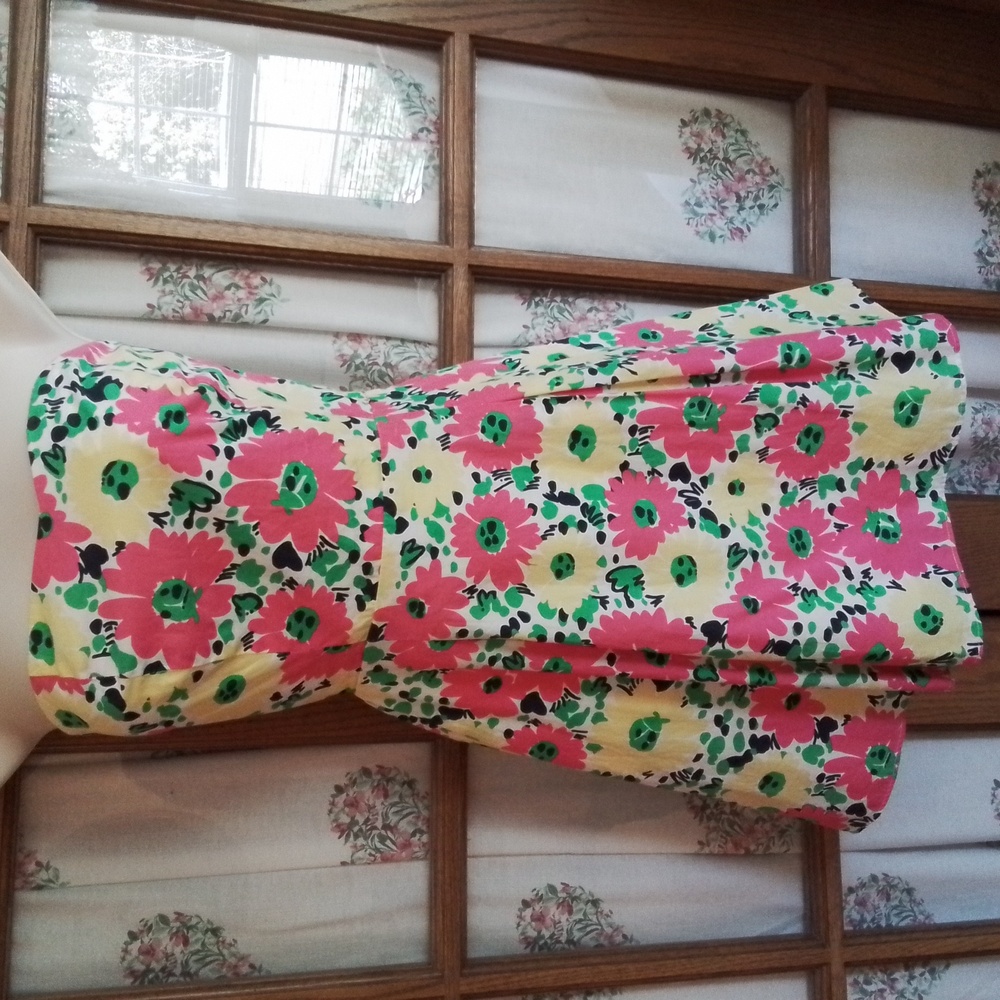 Lilly Pulitzer pink, yellow, and green floral dress, size 2, excellent condition